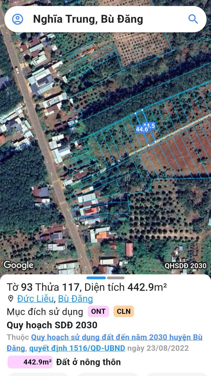 Đất nền thổ cư 450m² tại xã Nghĩa Trung, huyện Bù Đăng - Giá chỉ 300 triệu!