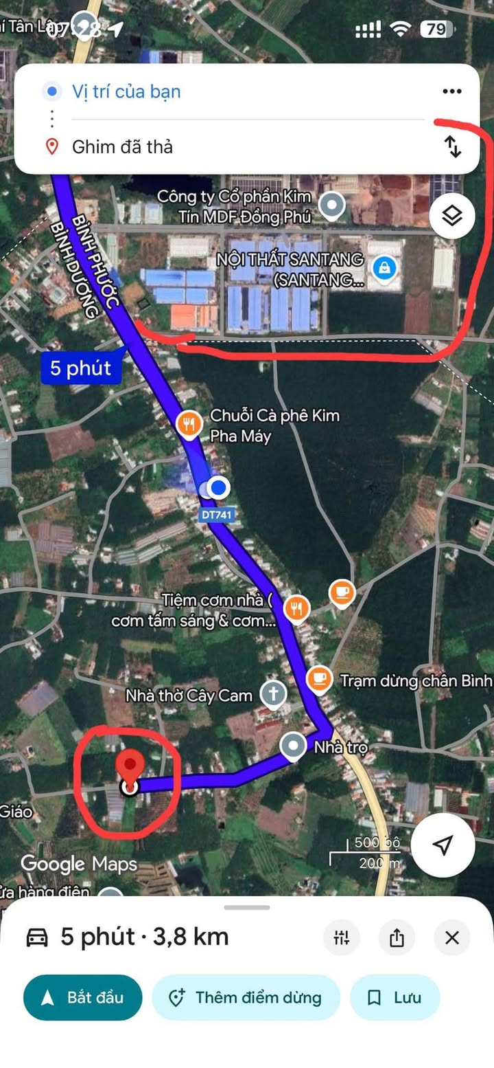 Đất nền 5000m² Đường ĐT 741 - Phù hợp xây nhà trọ thu lợi nhuận