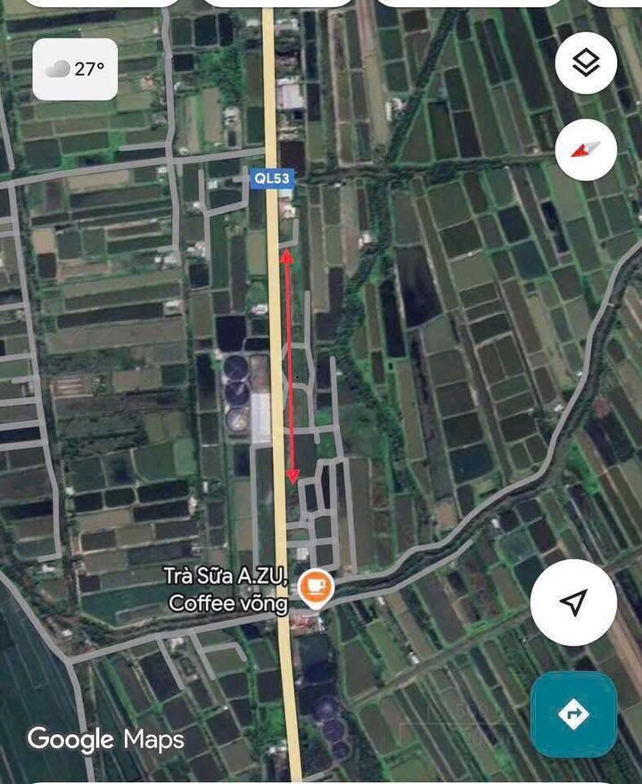 Đất mặt tiền Quốc Lộ 53, Xã Hiệp Mỹ Tây, 4507m² giá 62 triệu/m² - Cơ hội đầu tư hấp dẫn!