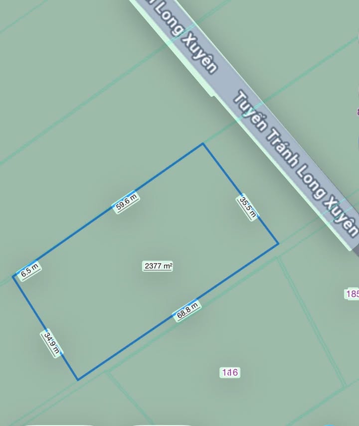 Đất lúa 2300m² mặt tiền 35m tuyến tránh Long Xuyên - Cơ hội đầu tư lý tưởng!