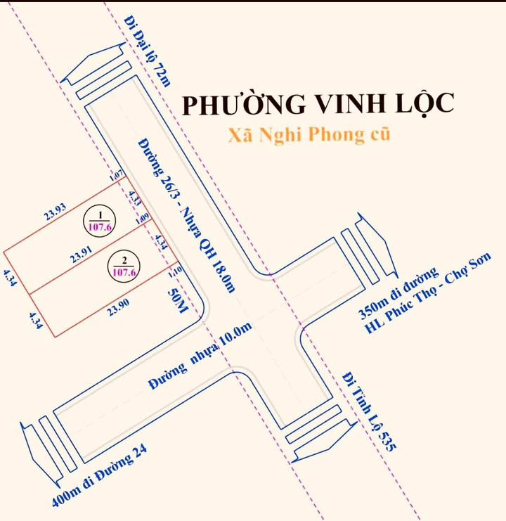 Đất nền mặt đường 26/3, phường Hưng Lộc, 107.6m² giá 2.98 tỷ - Cơ hội đầu tư hấp dẫn!