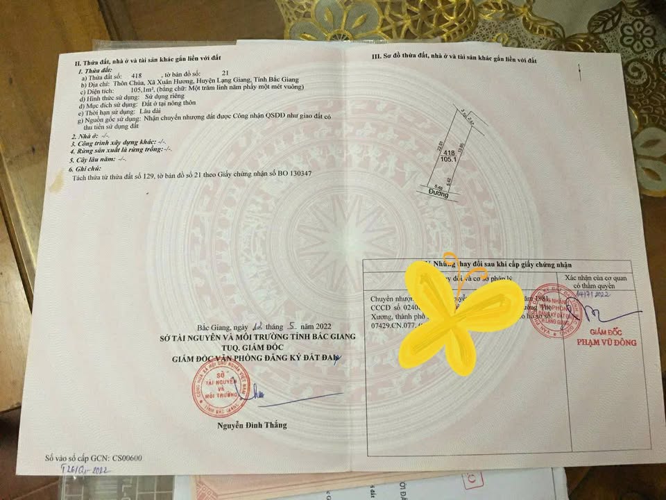 Đất thổ cư Thôn Chùa, Dương Đức, Lạng Giang 105m² giá 600 triệu - Đầu tư sinh lời ngay!