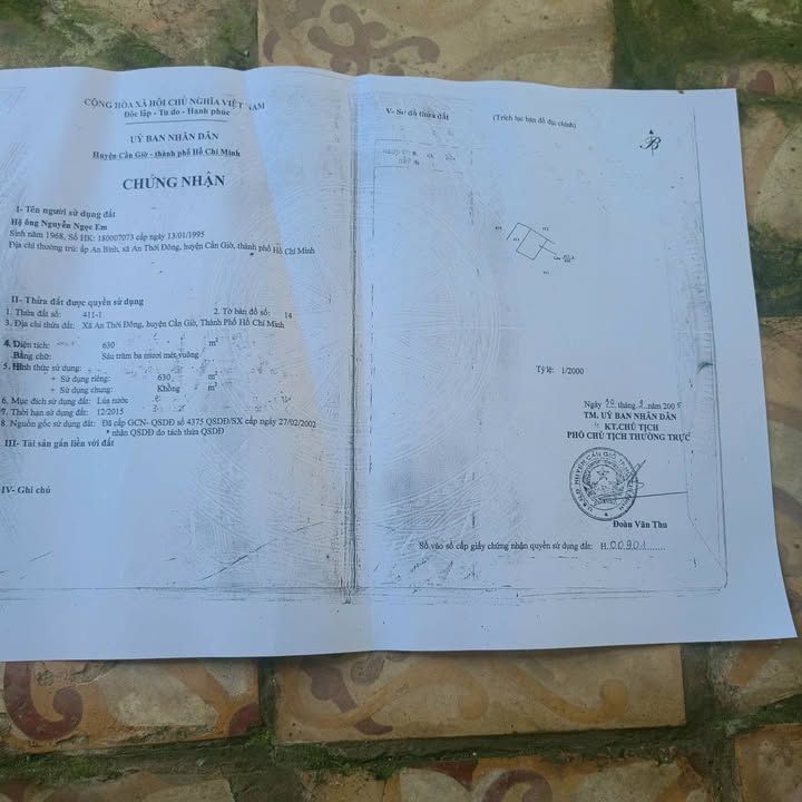 Đất nền xã An Thới Đông 630m² giá 2.5 tỷ - Cơ hội đầu tư tuyệt vời!