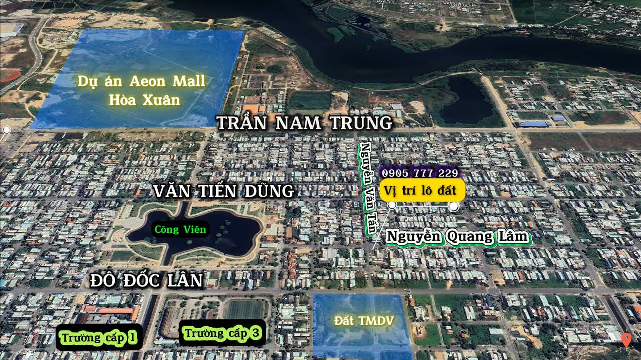 Đất góc 2 mặt tiền Nguyễn Quang Lâm, Hòa Xuân 169m² giá 8.7 tỷ - Cơ hội đầu tư hấp dẫn!