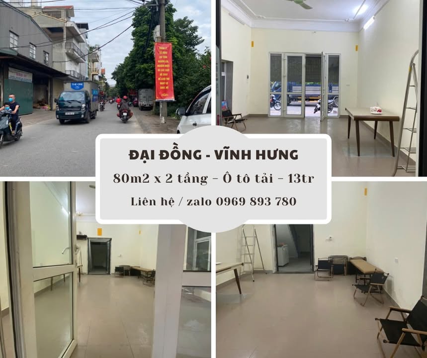Cho thuê nhà phố Đại Đồng - Vĩnh Hưng 80m² giá 13 triệu - Phù hợp làm cửa hàng, kho, văn phòng!