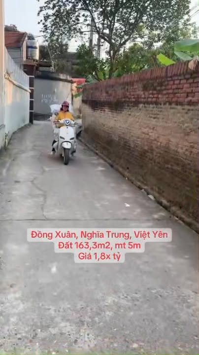 Đất chính chủ Nghĩa Trung, Việt Yên 163,3m² giá 1,8 tỷ - Đầu tư sinh lời hiệu quả!