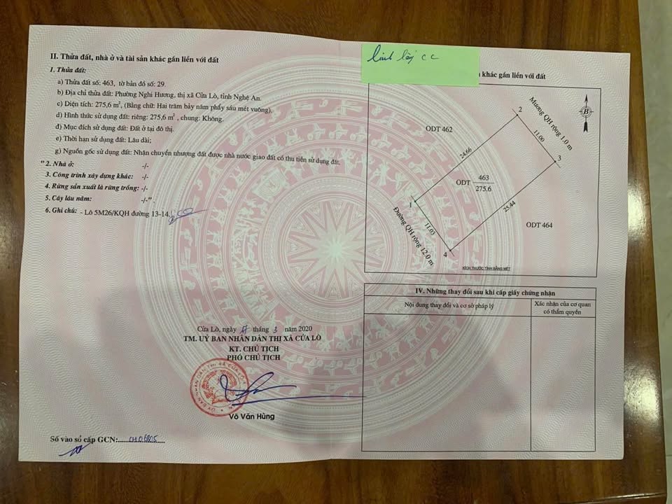 Đất nền 275m² tại Thị Xã Cửa Lò - Giá đầu tư hấp dẫn!