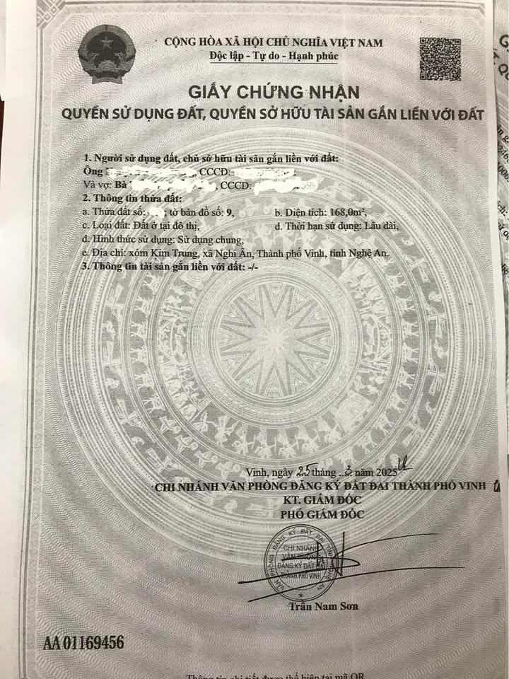 Đất nền phường Nghi Phú, TP Vinh 168m² giá chỉ từ 4.2 tỷ - Đầu tư sinh lời cao!