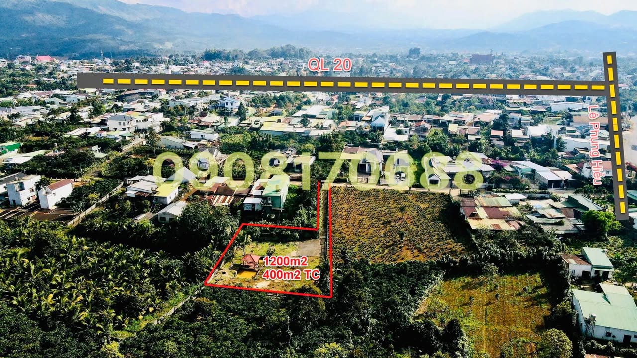 Đất thổ cư 400m² tại Hẻm 146 Lê Phụng Hiểu, Bảo Lộc - Giá chỉ 3.5 tỷ!