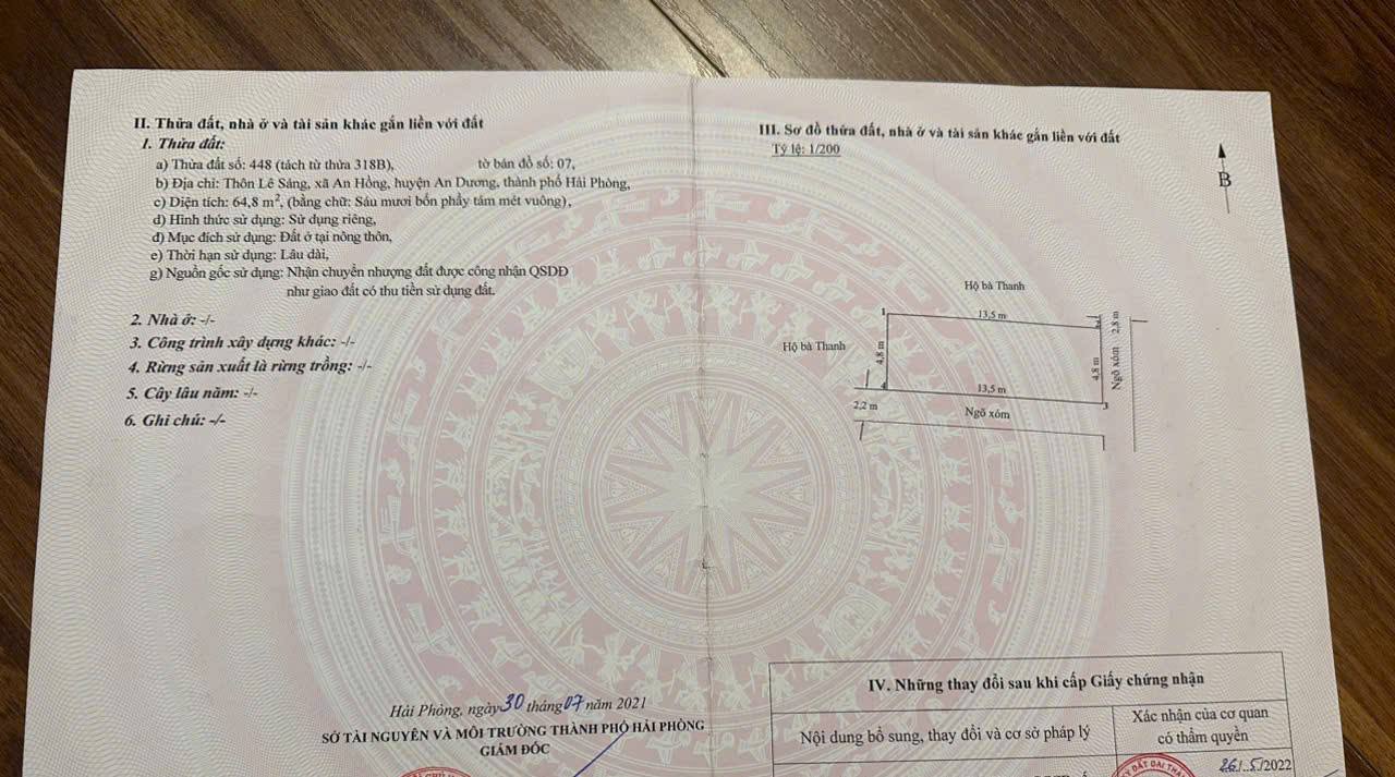 Đất nền lô góc Đường Lê Sáng, An Thái 64,8m² giá 1,5 tỷ - Địa thế thuận lợi, đầu tư sinh lời!