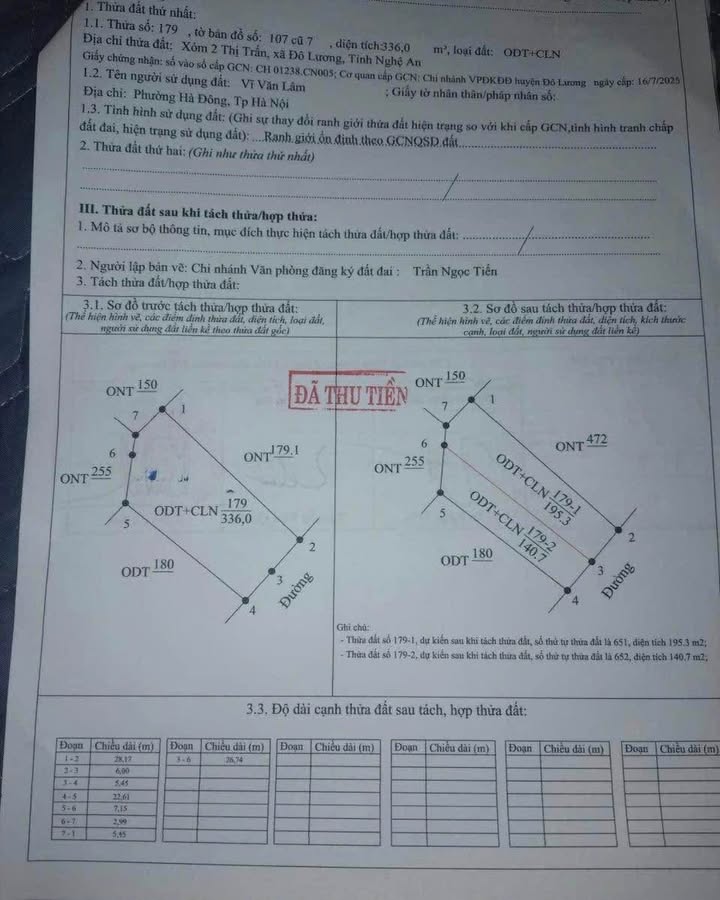 Đất nền Thị trấn Đô Lương 155m² giá 1.8 tỷ - Đường ô tô tránh nhau thoải mái!