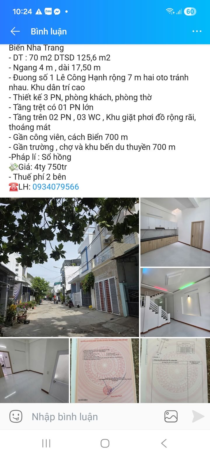 Nhà 1 trệt 1 lầu tại Hòn Sện Nha Trang 70m² giá 4.75 tỷ - Thiết kế hiện đại, gần biển