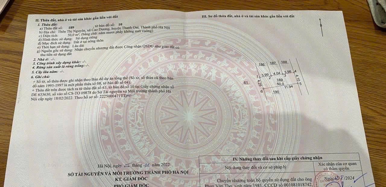 Đất nền Thôn Thị Nguyên, Xã Dân Hòa, 50m² giá 2 tỷ - Đường ô tô vào tận nơi!