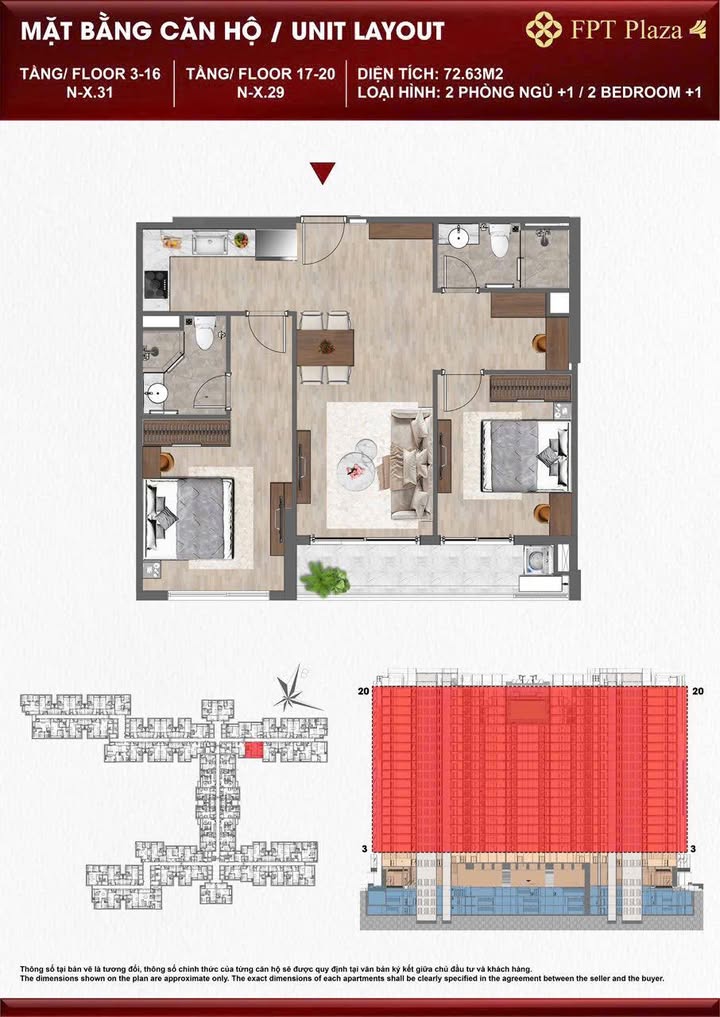 Căn hộ chung cư FPT Plaza Đà Nẵng 72,63m² giá 3.99 tỷ - Đầu tư sinh lời hấp dẫn!