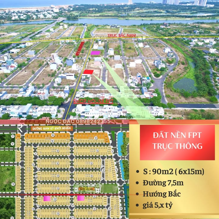 Nhà phố FPT City Đà Nẵng 90m² giá 5 tỷ - Hàng hiếm trục thông đa hướng!