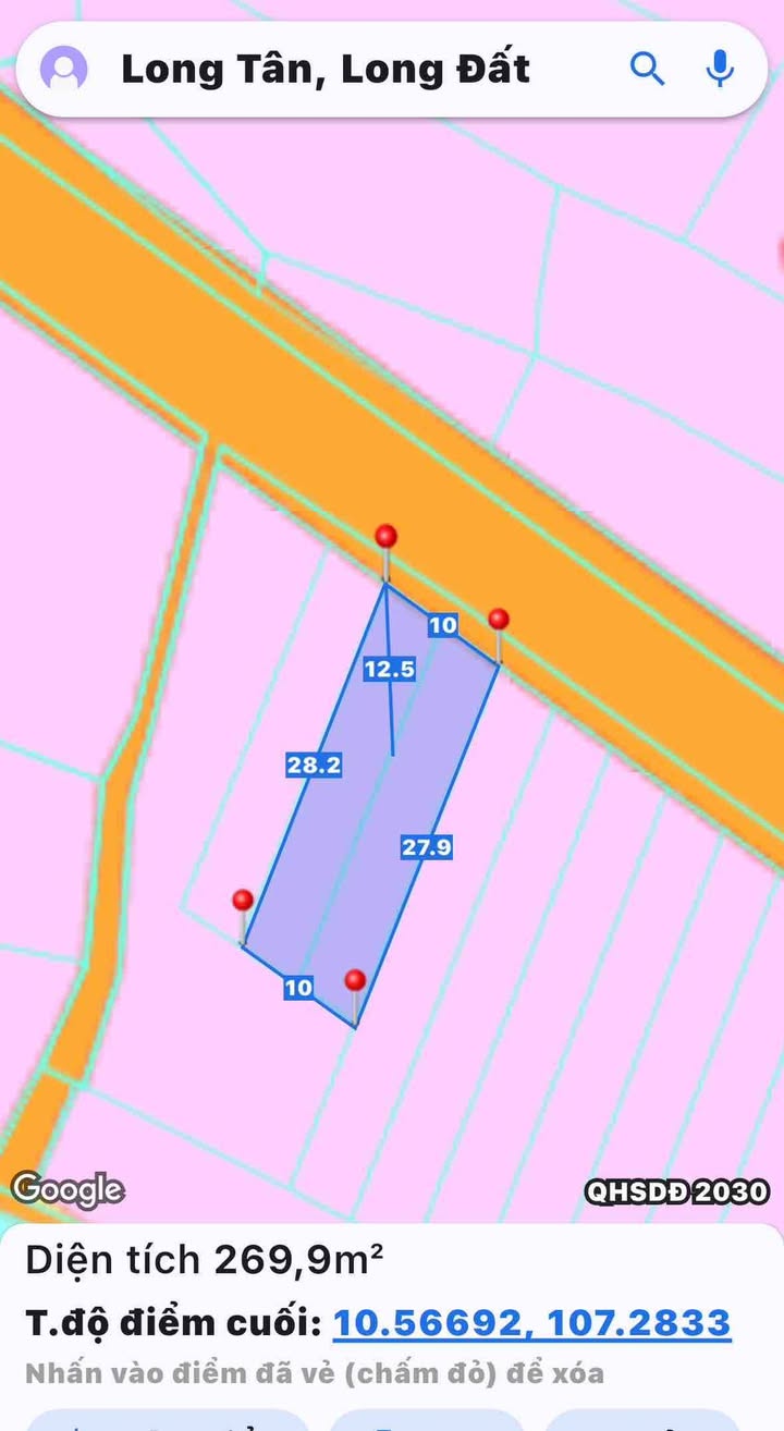 Bán đất nền xã Long Tân, huyện Long Đất 140m² - Gần mặt tiền đường nhựa!