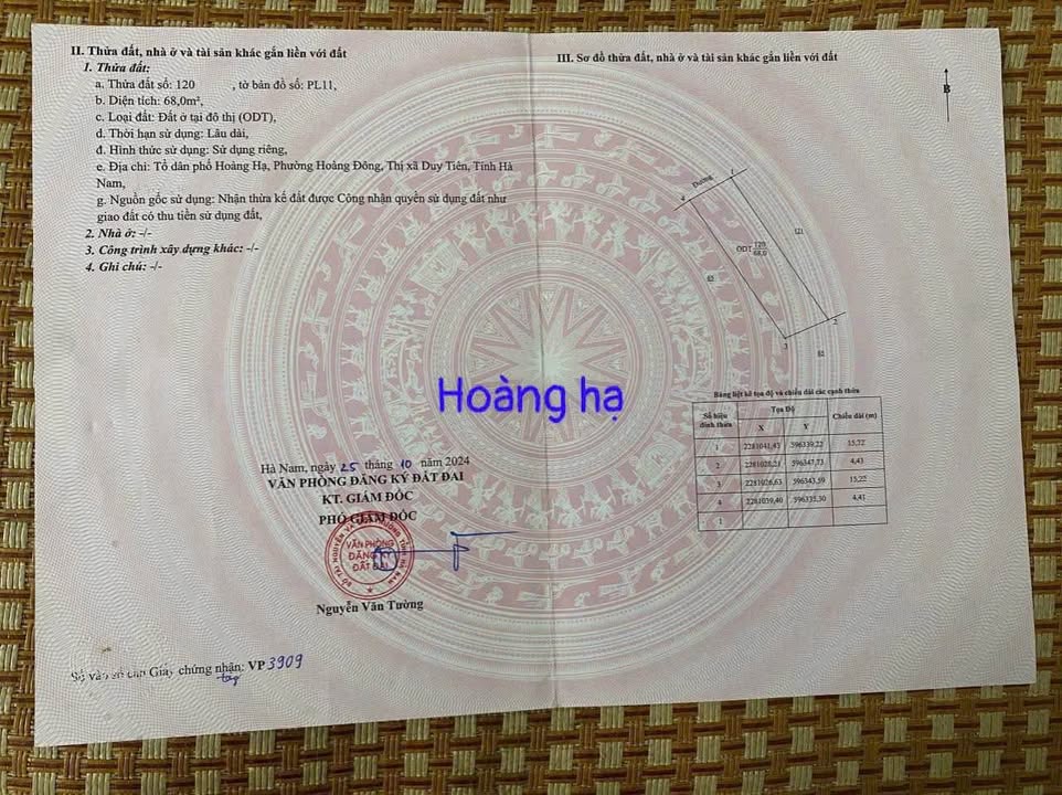 Nhà riêng Phường Hoàng Đông, Thị xã Duy Tiên 68m² giá 2 tỷ - Đầu tư sinh lời hấp dẫn!