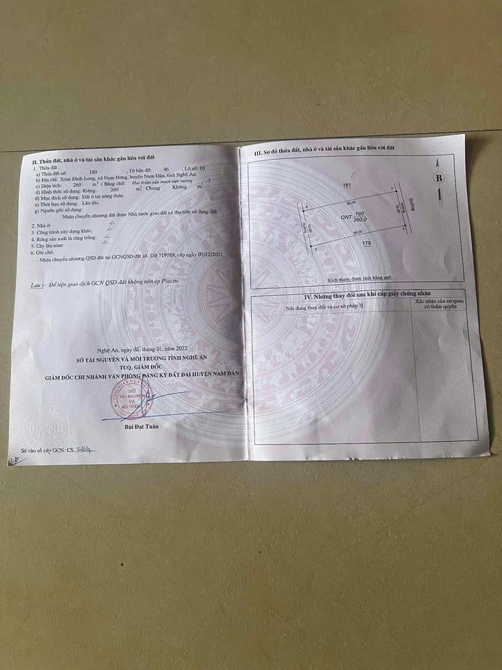 Đất nền Xã Nam Hưng, Huyện Nam Đàn 260m² - Giá thỏa thuận, vị trí đẹp