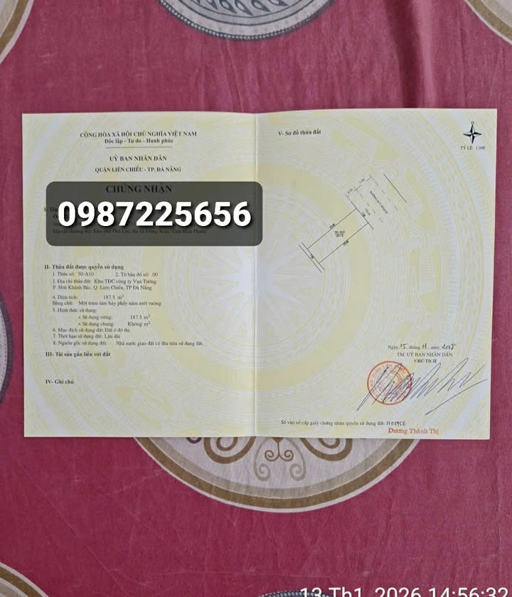 Đất nền đường Phan Văn Thuật, quận Liên Chiểu, 187.5m² giá 9 tỷ - Cơ hội đầu tư tuyệt vời!