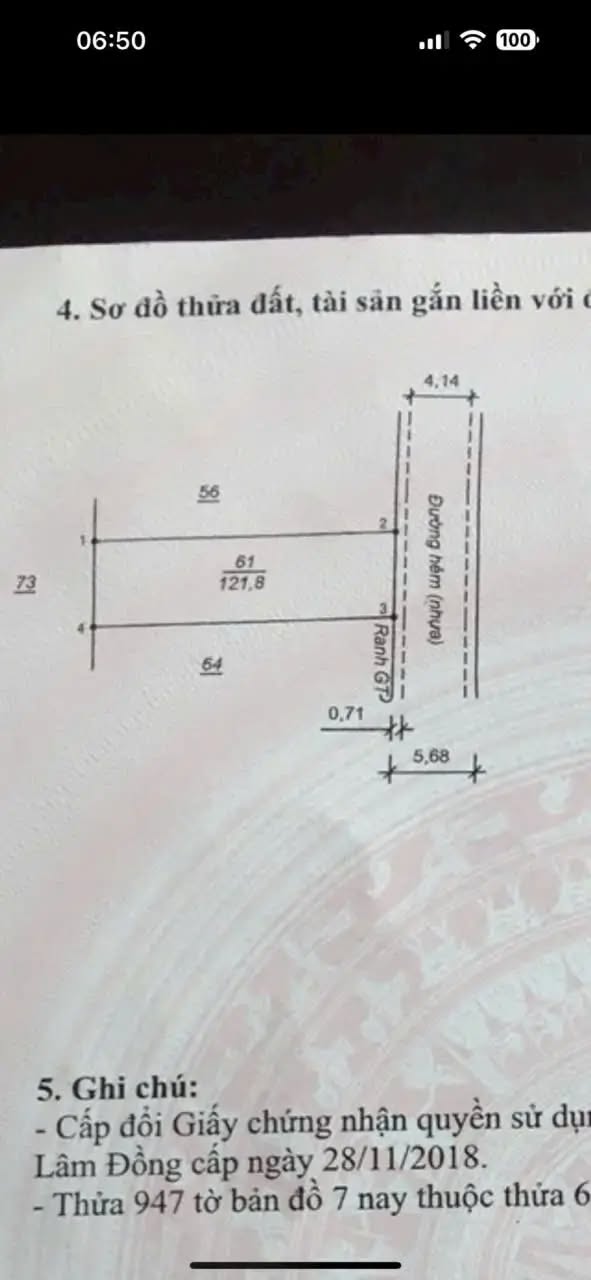 Đất thổ cư Hẻm Phan Đình Phùng Bảo Lộc 120m² giá chỉ 1.57 tỷ - Đầu tư sinh lời ngay!