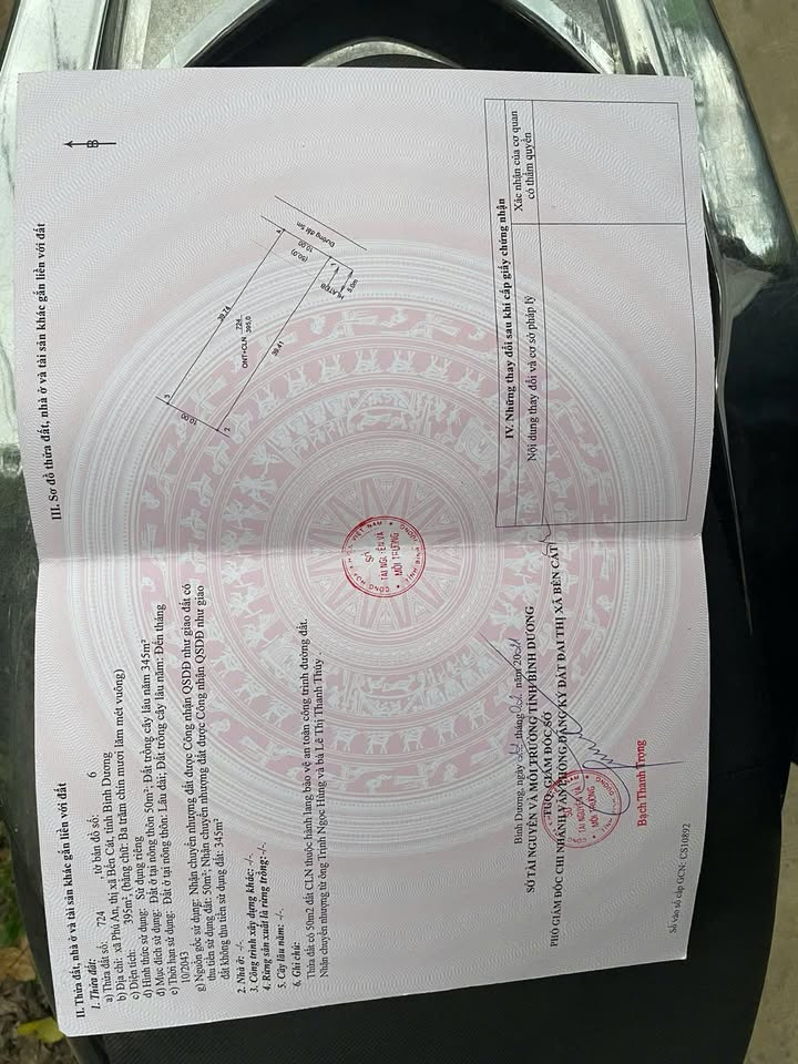 Đất nền chính chủ tại Phú An - Bến Cát 395m² giá 3.1 tỷ - Pháp lý rõ ràng!