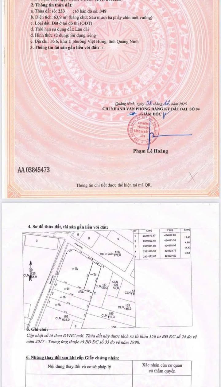 Đất nền khu 1 Giếng Đáy, Hạ Long 63,9m² giá 1,6 tỷ - Đường ô tô, sổ đỏ chính chủ!