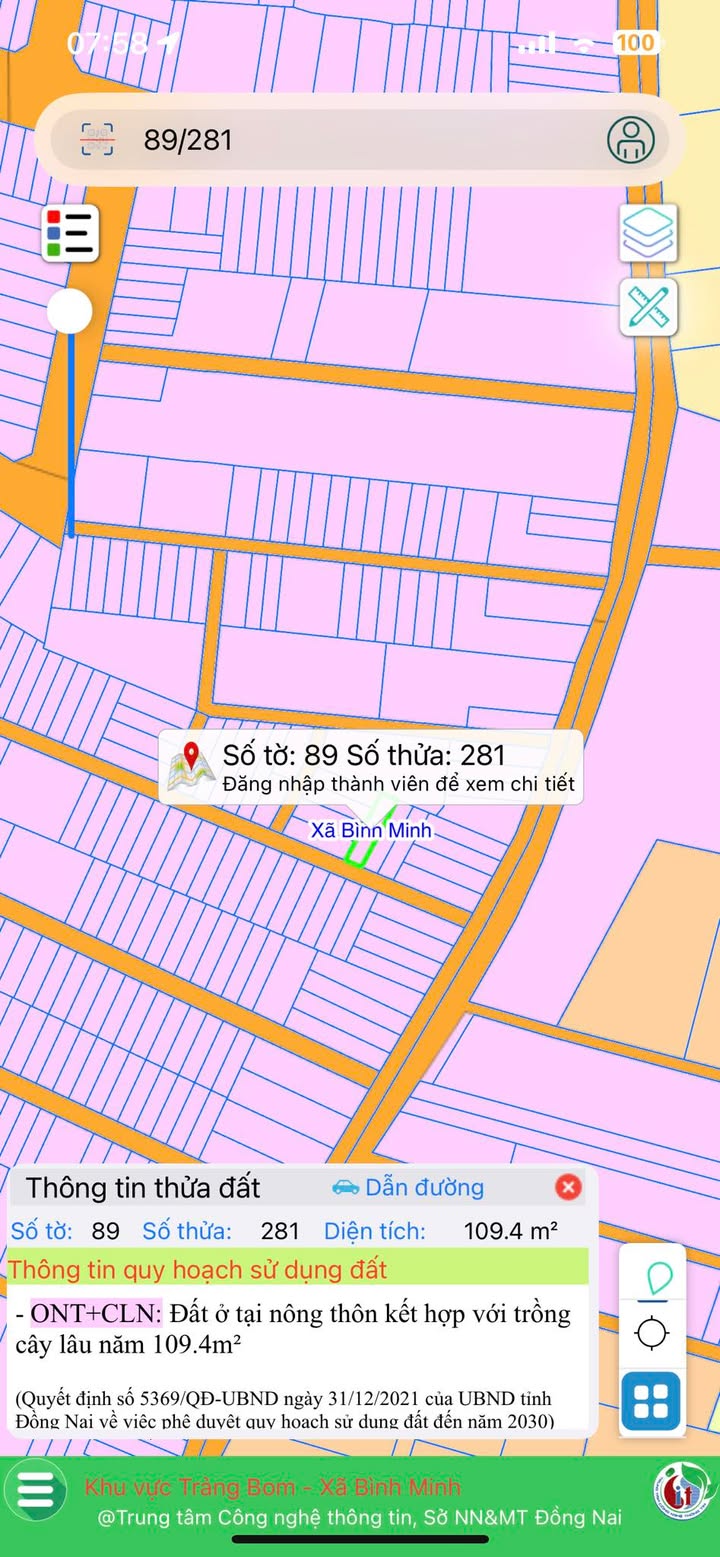 Đất nền Xã Bình Minh, Huyện Trảng Bom, 109m² chỉ 950 triệu - Cơ hội đầu tư hấp dẫn!