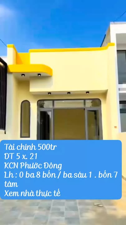 Nhà mới 100m² tại Xã Phước Đông, Gò Dầu, Tây Ninh - Chỉ 500 triệu, sẵn sàng nhận nhà!