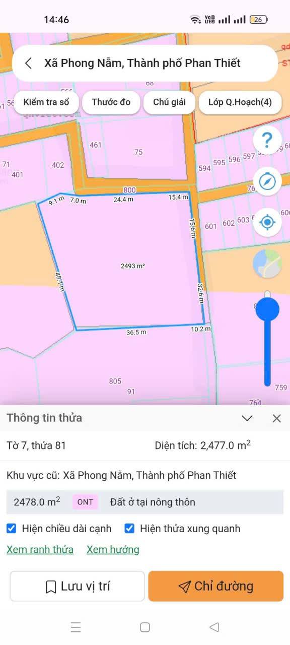 Đất thổ cư 2 mặt tiền Phường Bình Thuận 2447m² giá 16 tỷ - Đầu tư sinh lời tại Phan Thiết!