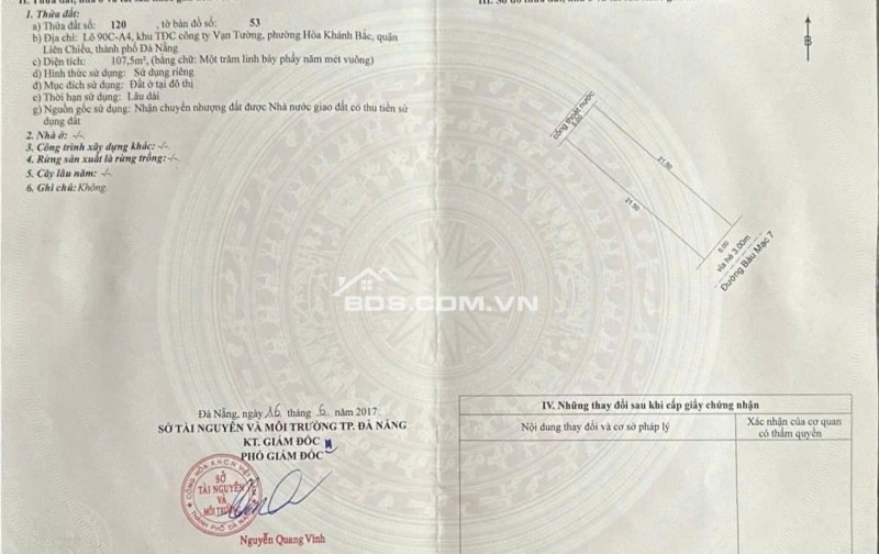 Đất nền Đường Bàu Mạc 7, Quận Liên Chiểu 107,5m² giá 5,35 tỷ - Đầu tư sinh lời ngay!