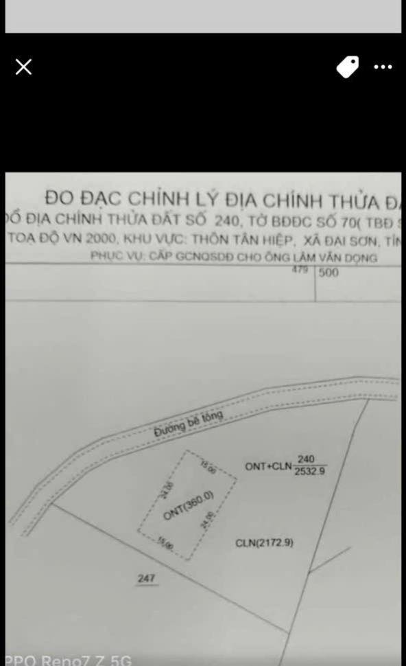 Đất thổ cư 2500m² mặt tiền rộng tại Lạng Giang, giá chỉ 100 triệu - Cơ hội đầu tư hấp dẫn!