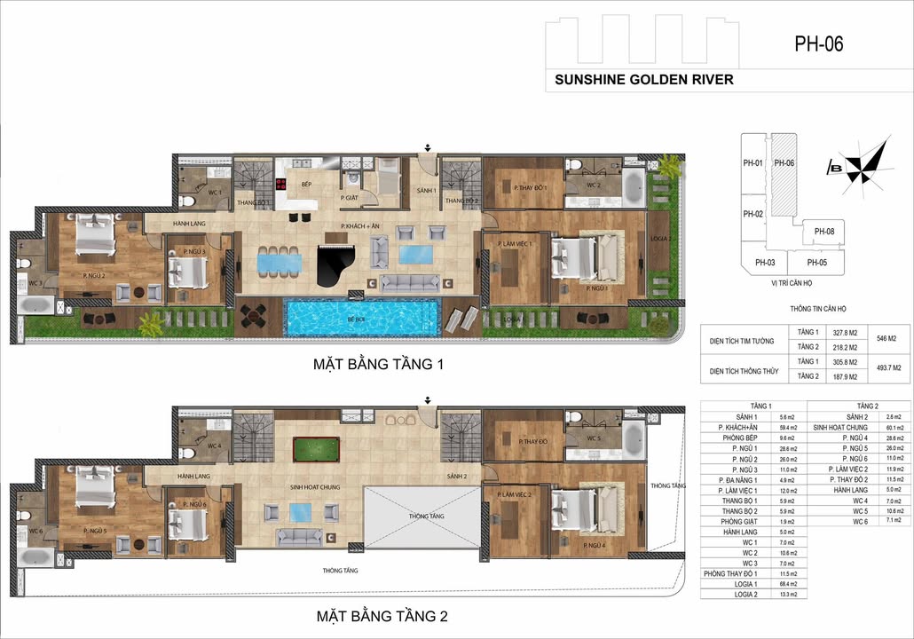 Căn hộ Duplex 2 tầng Sunshine Golden River 500m² giá 60 tỷ - Siêu phẩm độc bản!