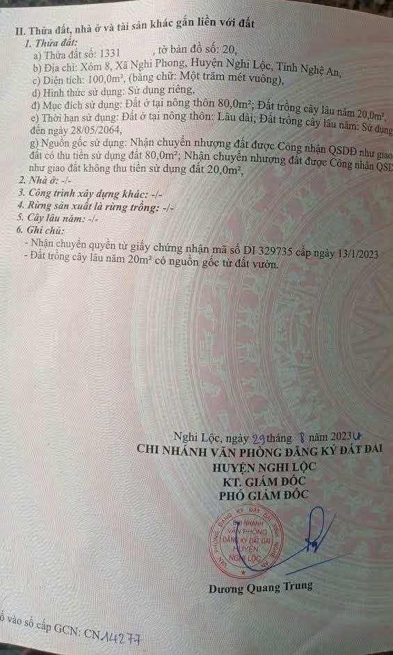 Đất nền 100m² tại khối 8 Vinh Lộc - Giá chỉ 1.8 tỷ - Đầu tư sinh lời!