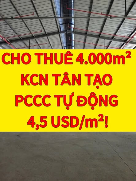Kho xưởng KCN Tân Tạo 4000m² giá 414 triệu - Đầu tư sinh lời tốt!