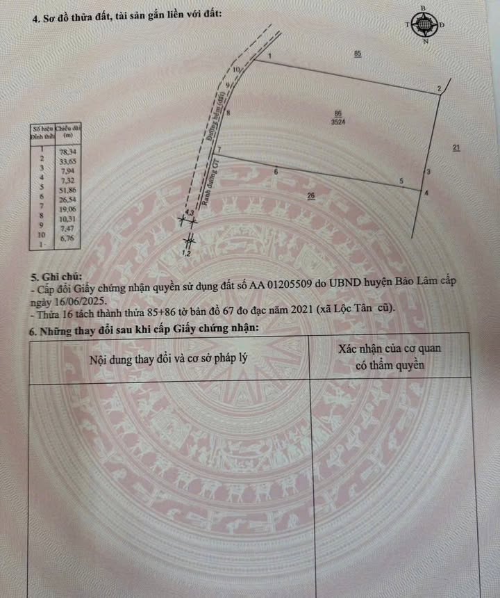 Đất nền Bảo Lộc 3524m² giá 5.074 tỷ - Mặt tiền 40m, khu dân cư sầm uất!