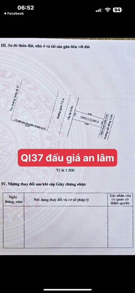 Đất nền mặt đường gom QL 37, xã An Phú, 90m² giá 3 tỷ - Cơ hội đầu tư lý tưởng!