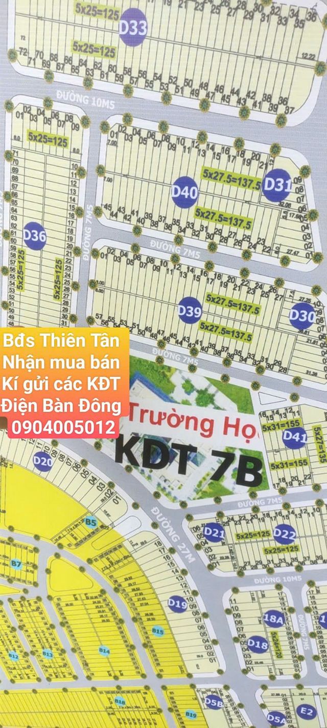 Đất nền KĐT 7B Điện Bàn Đông 137m² giá 3.2 tỷ - Đối diện trường quốc tế!