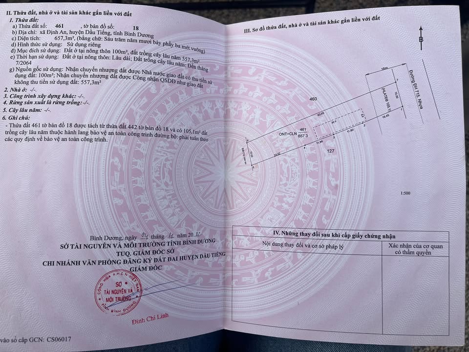 Đất nền mặt tiền đường DH 715, xã Định An, 630m² - Cơ hội đầu tư hấp dẫn!