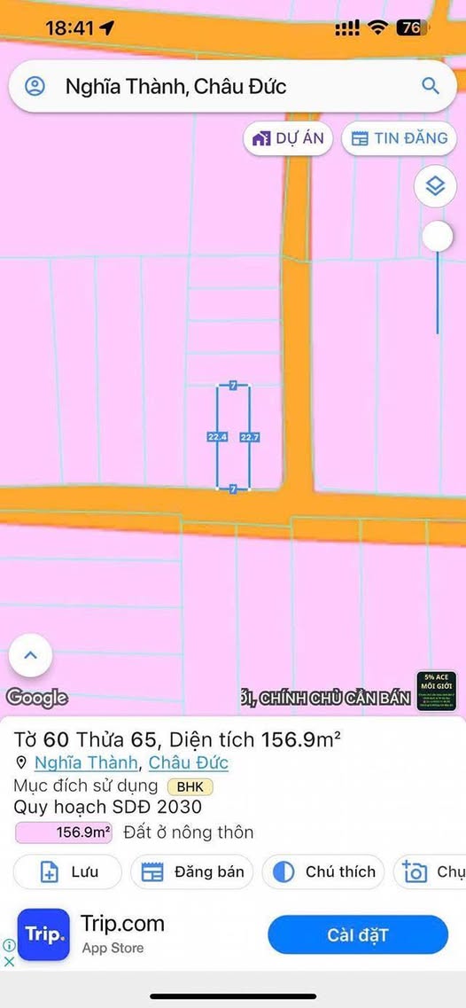 Đất nền xã Nghĩa Thành, Huyện Châu Đức, 154m² giá 1.05 tỷ - Pháp lý rõ ràng, đầu tư sinh lời!