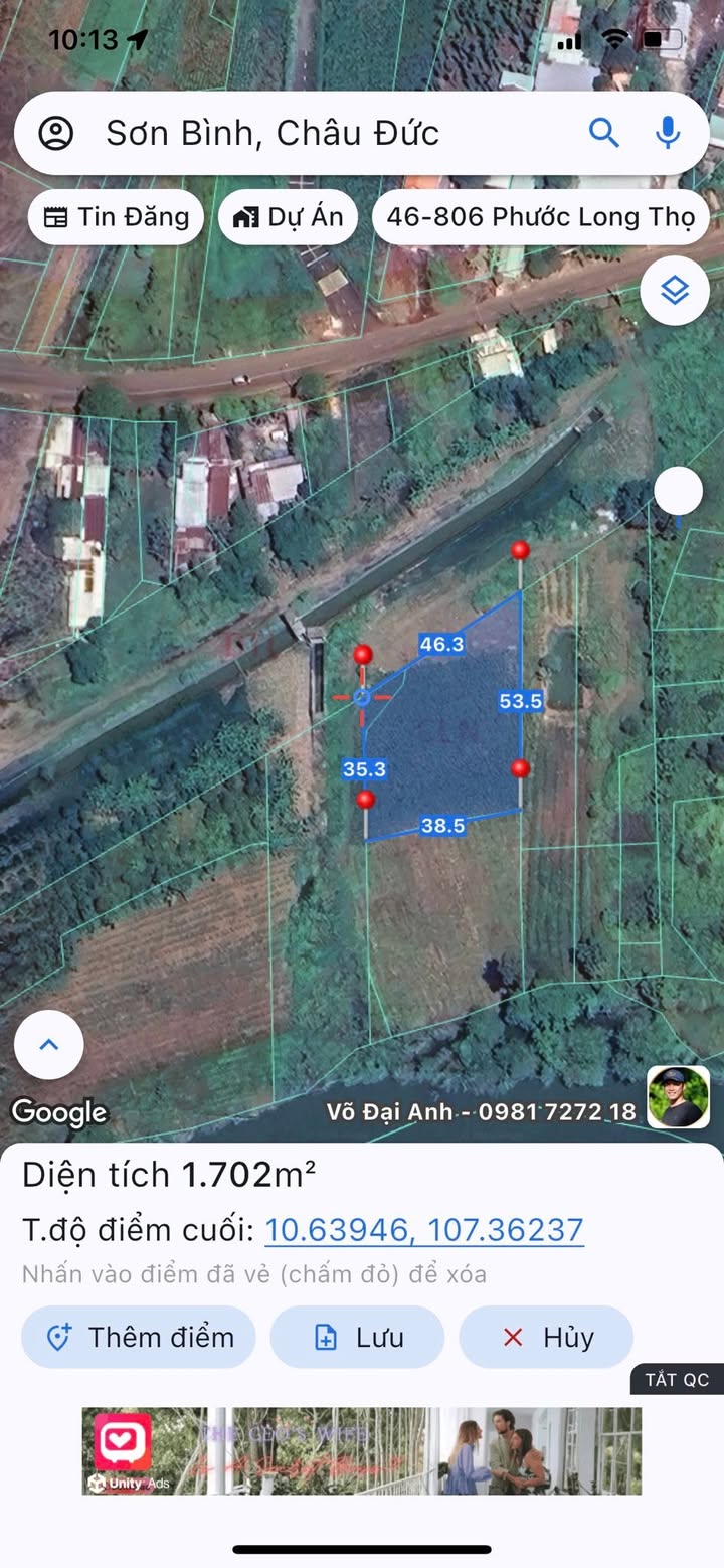 Đất nền xã Sơn Bình, Châu Đức 1.700m² giá 1.5 tỷ - Sổ đỏ chính chủ