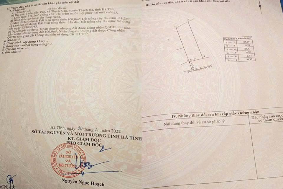 Đất mặt tiền TL27 Bắc Văn, Xã Thạch Văn 211,2m² giá 3 tỷ - Kinh doanh sầm uất!