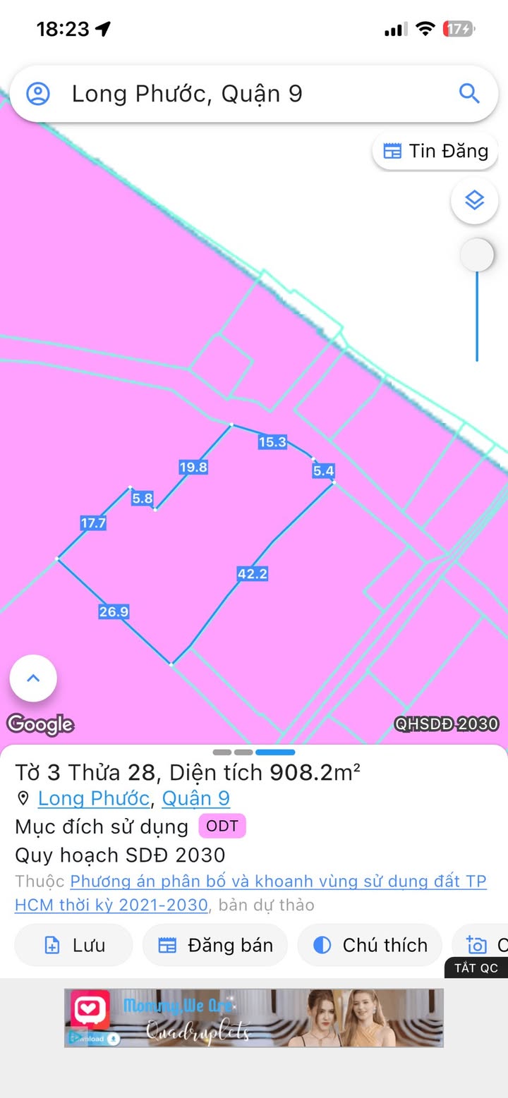 Đất mặt tiền đường 2 Long Phước 908m² giá 19 tỷ - Quy hoạch đầy đủ!