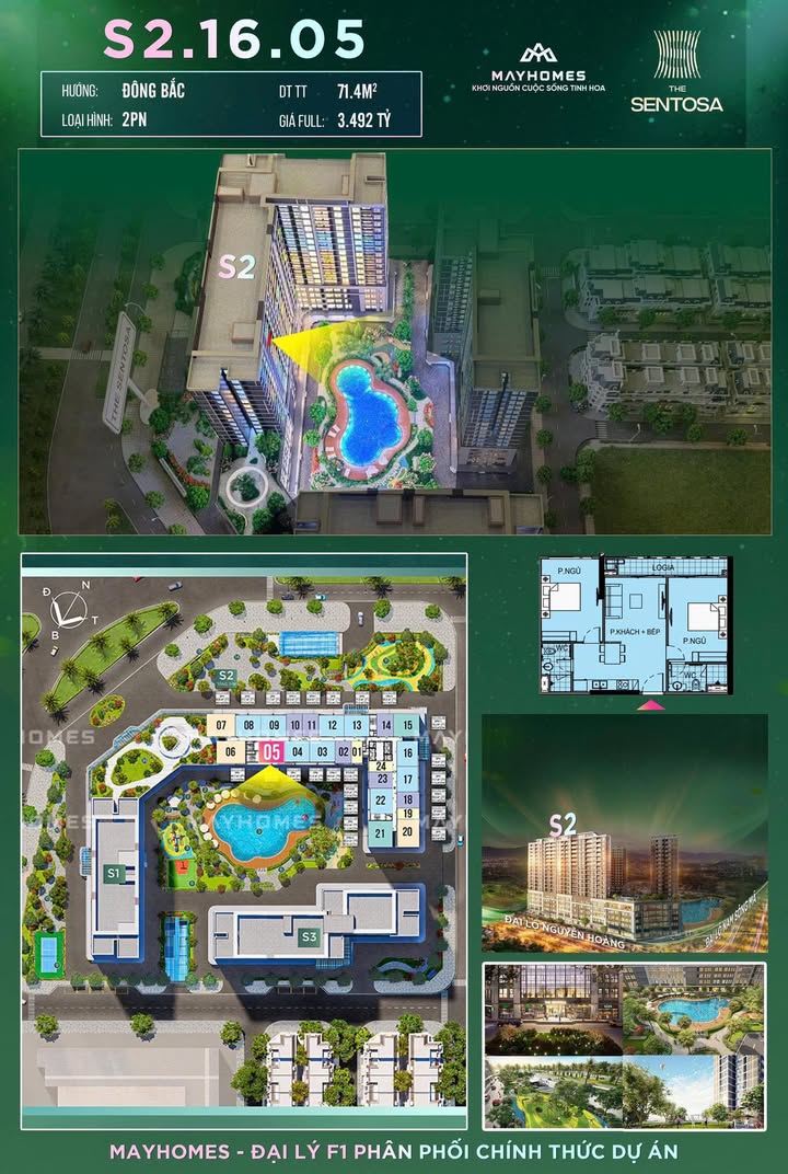 Căn hộ Vinhomes Star City Nghi Sơn 71m² giá 2.77 tỷ - View bể bơi tuyệt đẹp!