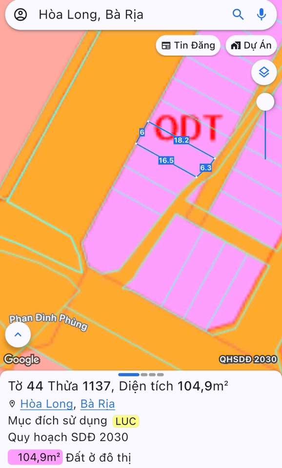 Lô đất khu Thanh Sơn C Bà Rịa 105m² giá chỉ 2.45 tỷ - Sổ hồng chính chủ