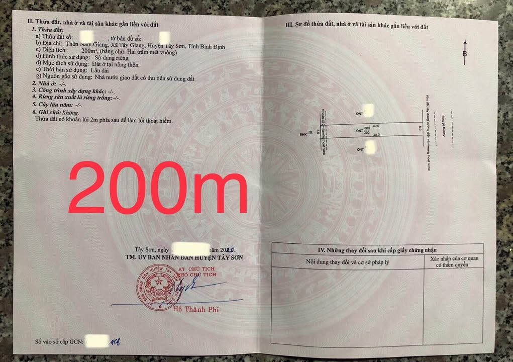 Đất đấu giá mặt tiền đường Quy Hoạch 200m² giá 320 triệu - Sổ hồng chính chủ