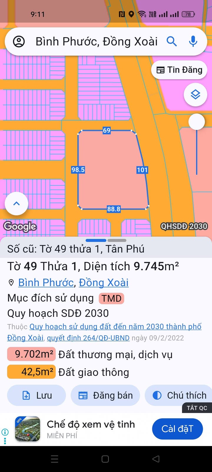Đất nền 101m² tại Đường DT 741, Tân Phú, Bình Phước - Cơ hội đầu tư hiếm có!