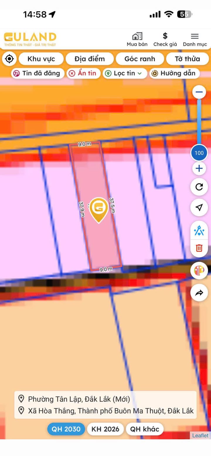 Đất 2 mặt tiền Hẻm 50 Đam San, Tân Lập 333m² giá 2.5 tỷ - Cơ hội đầu tư lý tưởng!