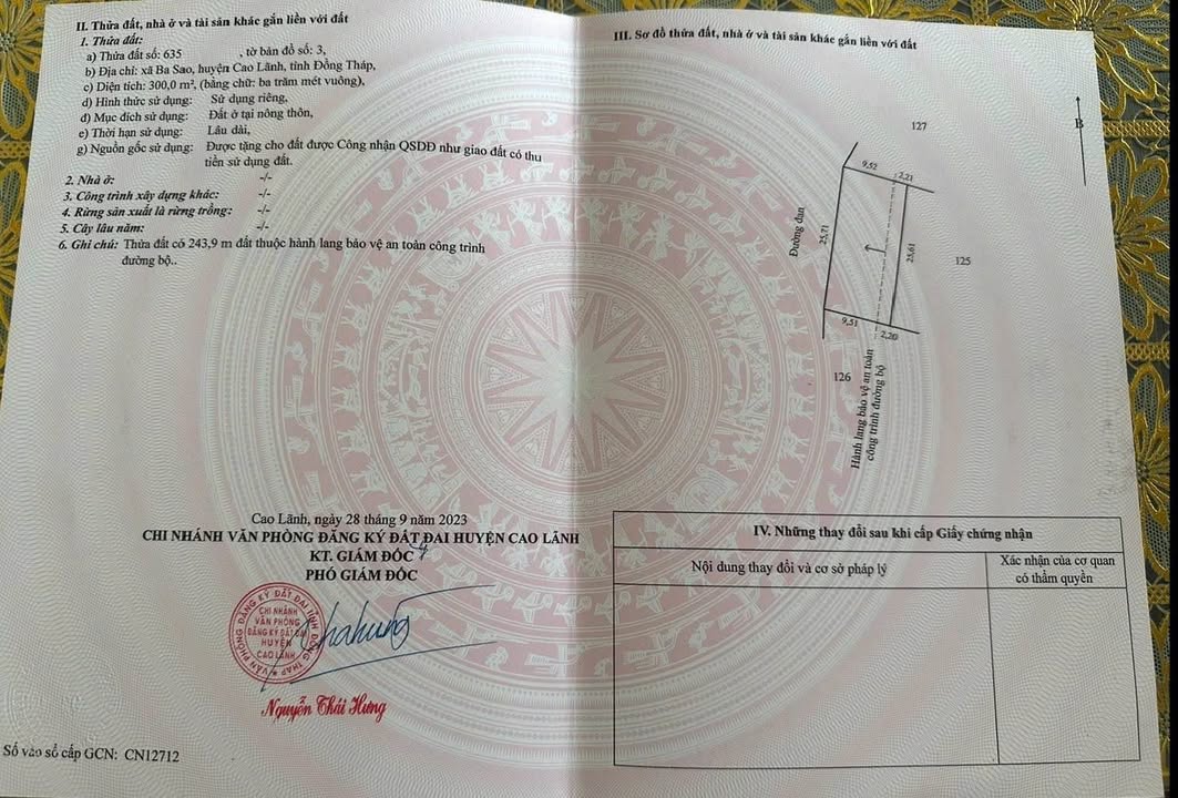 Đất thổ cư 13.696m² tại xã Ba Sao, Huyện Cao Lãnh - Giá chỉ 3.834 tỷ, giao dịch linh hoạt!
