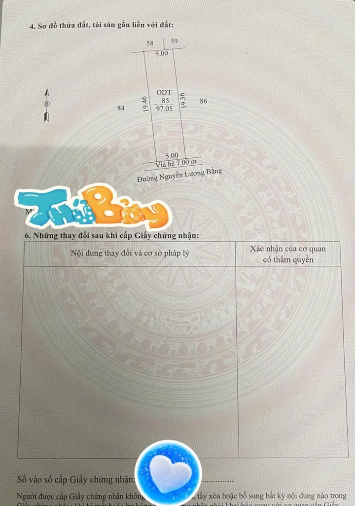 Lô đất mặt phố Nguyễn Lương Bằng, Hải Dương 97m² giá 8.249 tỷ - Đầu tư sinh lời ngay!