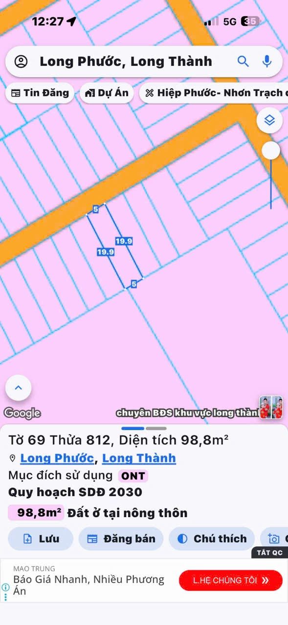 Đất thổ cư 100m² tại Long Phước, Long Thành - Sổ riêng, giá chỉ 1.4 tỷ!